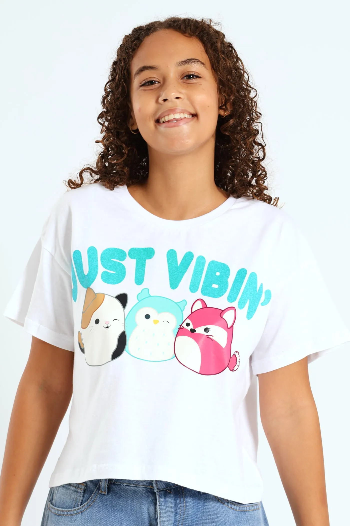 Girls Squish Just Vibin Boxy Tee - White sold by Edgars product image thumbnail 4