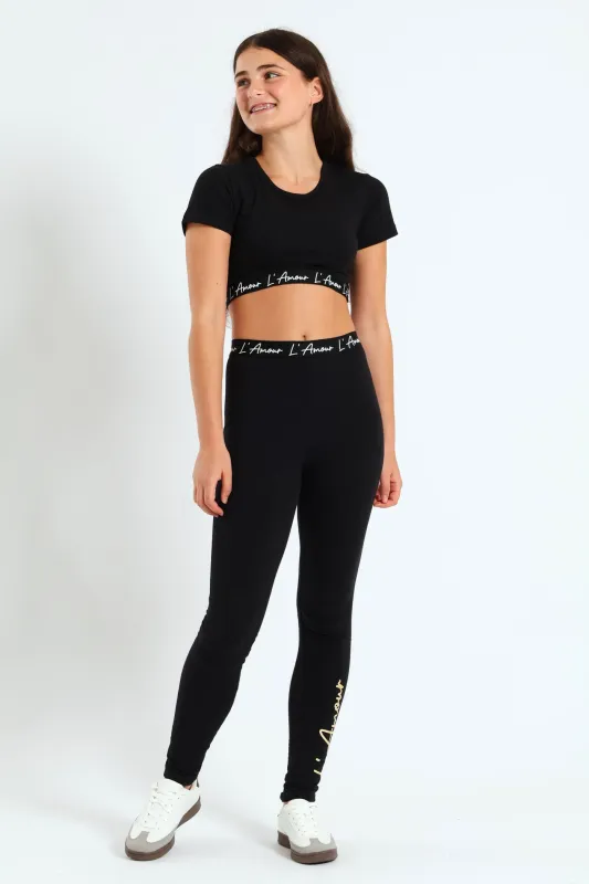 Girls Expo Elastic Top - Black sold by Edgars