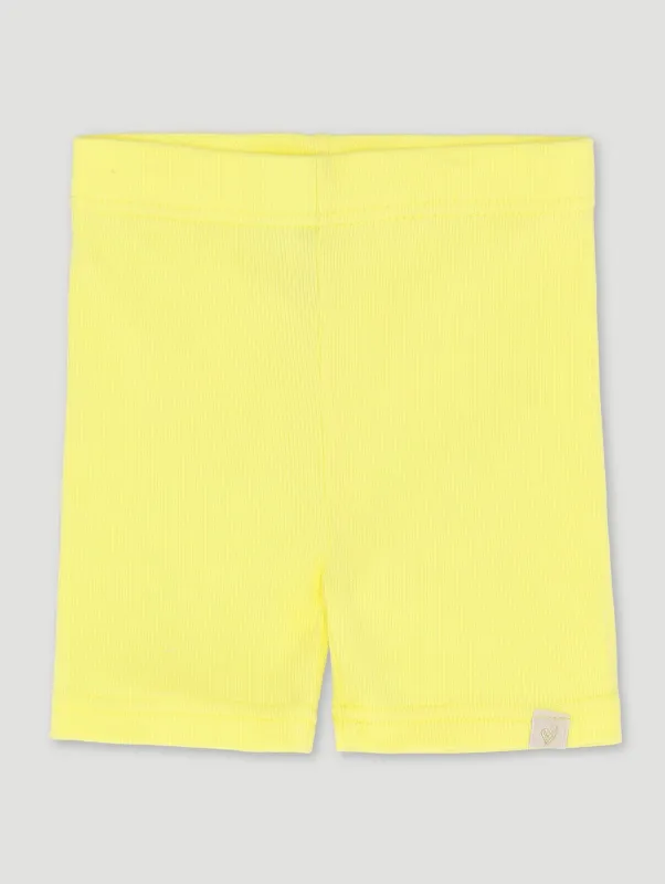 Pre-Girls Rib Cycle Shorts - Yellow sold by Edgars