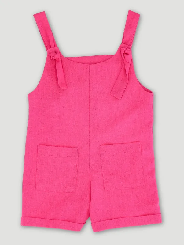 Pre-Girls Linen Jumpsuit - Cerise sold by Edgars