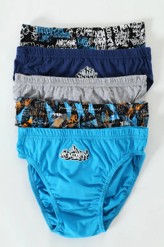 Boys 5 Pack Graffiti Briefs sold by Edgars