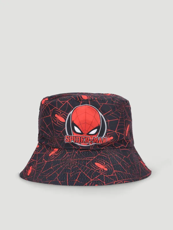 Pre-Boys Spiderman Bucket Hat - Red sold by Edgars