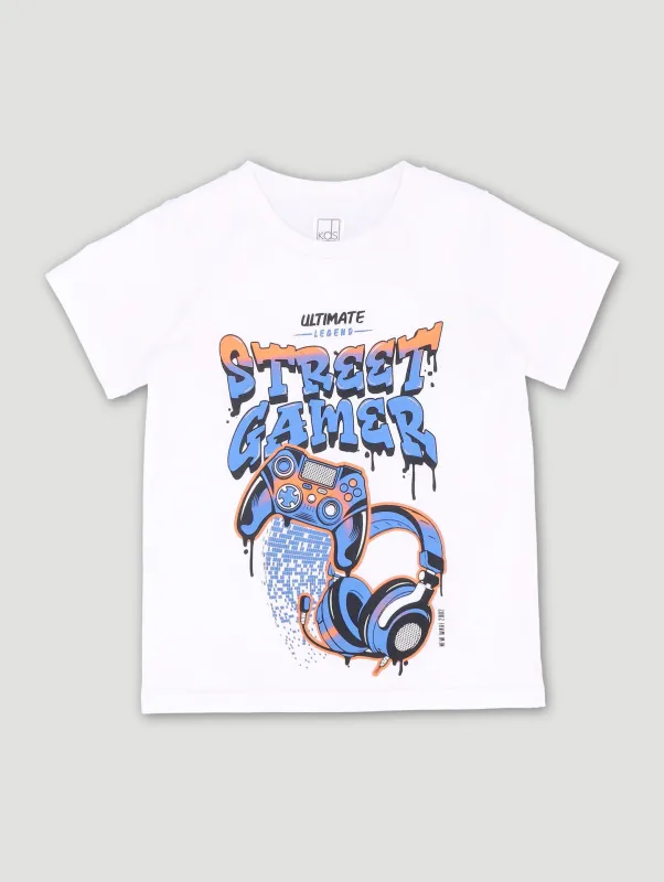 Pre-Boys Gaming Tee - White sold by Edgars
