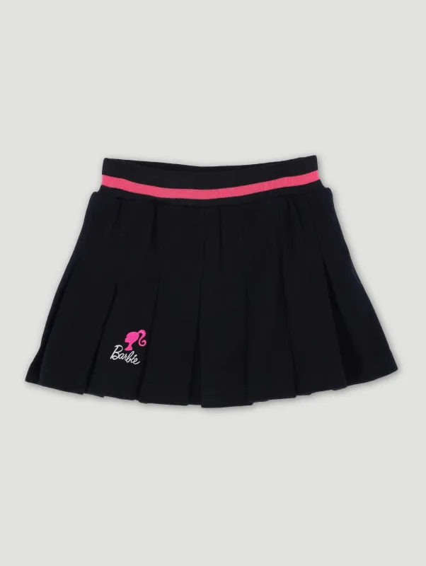 Pre-Girls Barbie Pleated Skirt - Black sold by Edgars