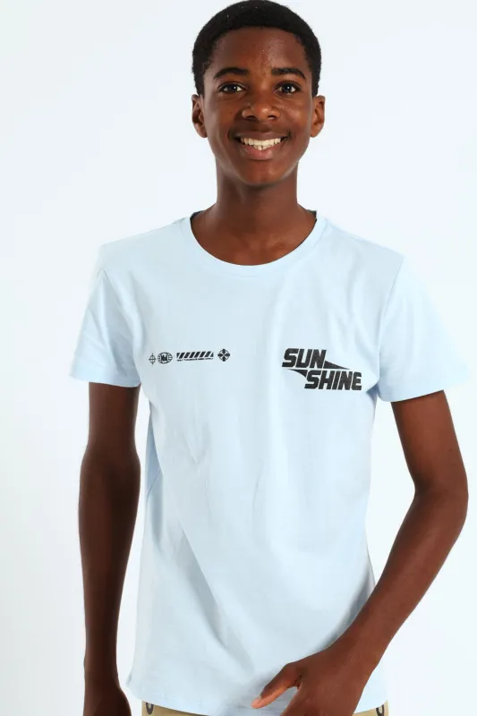 Boys Beaches Back Print Tee - Blue sold by Edgars