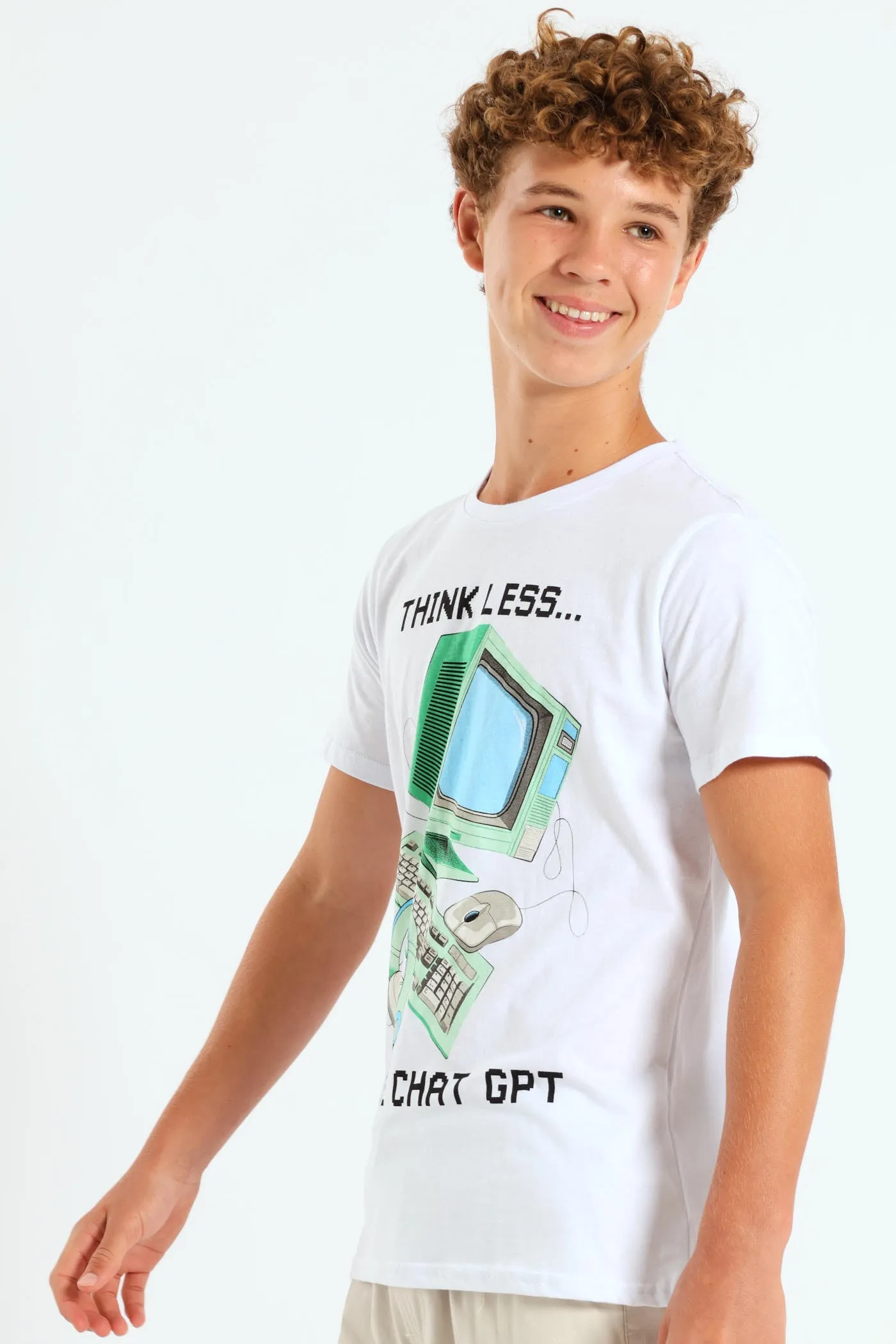 Boys Chat GPT Print Tee - Black sold by Edgars product image thumbnail 2