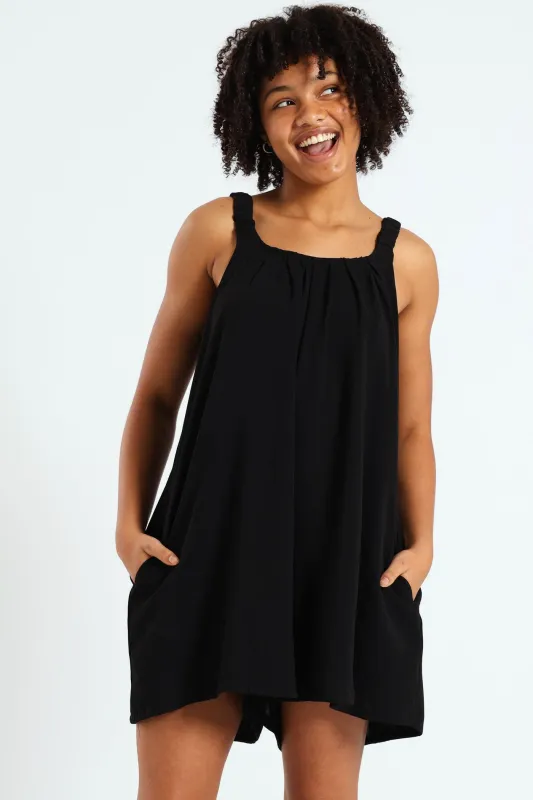 Girls Airflow Cotton Onesie - Black sold by Edgars