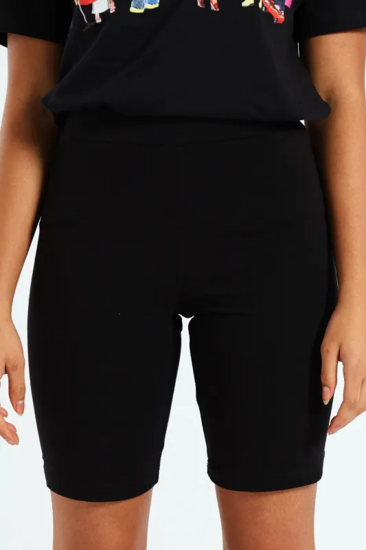 Girls Cycle Shorts - Black sold by Edgars