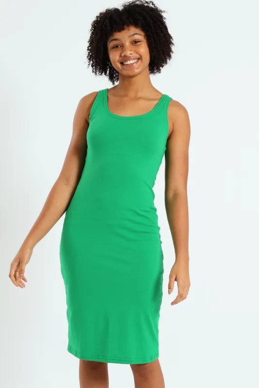 Girls Seamless Midi Bodycon Dress - Green sold by Edgars