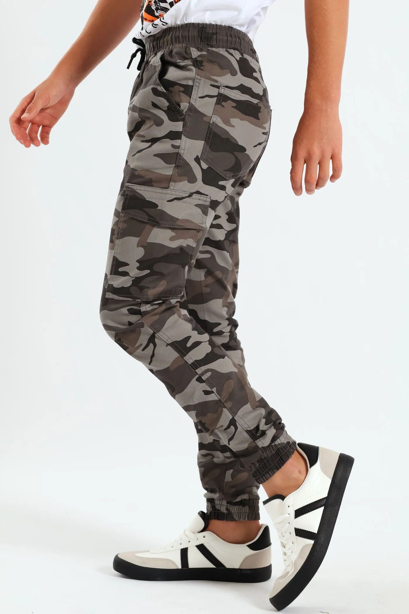 Boys Flat Pocket Camo Cargo Jogger - Grey sold by Edgars product image thumbnail 2