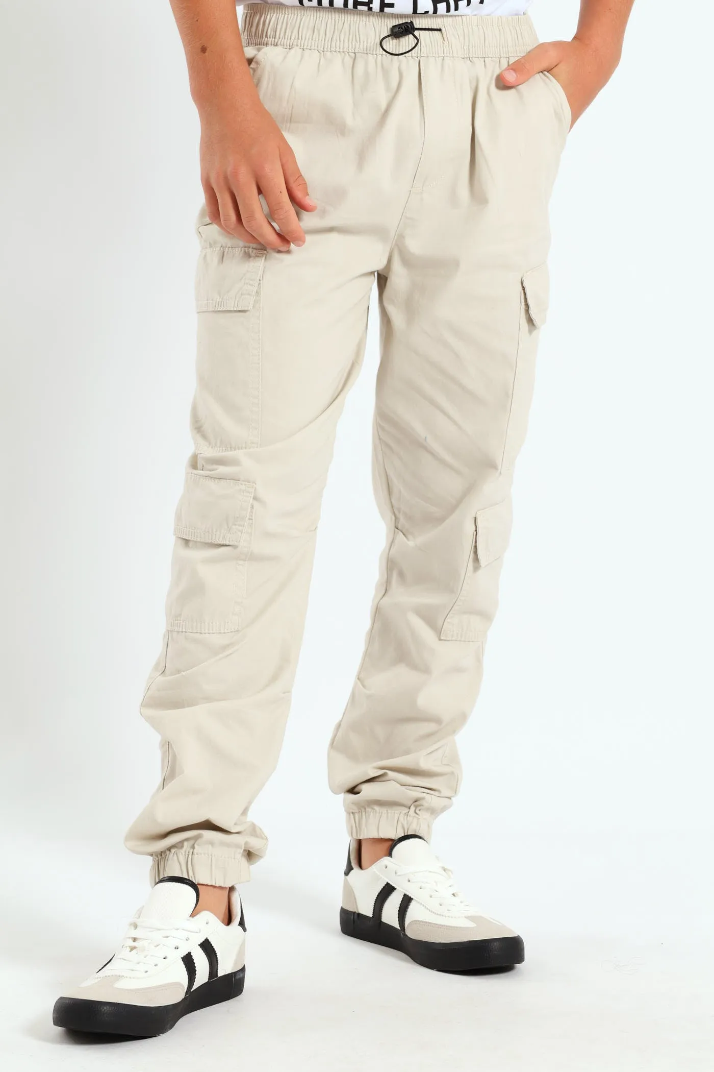 Boys Multi Pocket Cargo Pants - Stone sold by Edgars