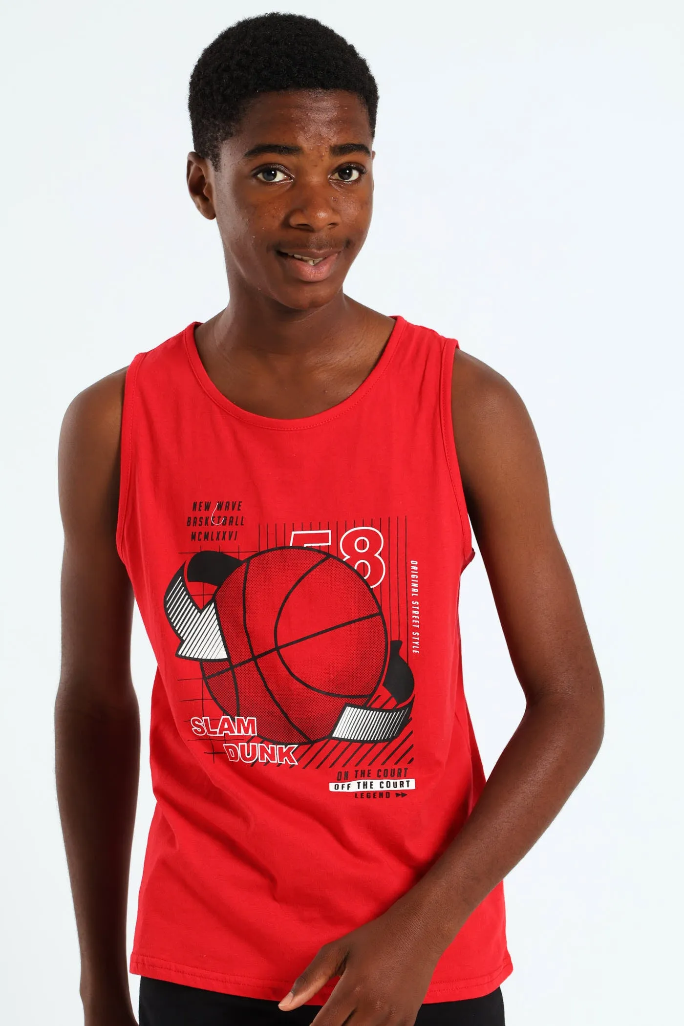 Boys Basketball Vest - Red sold by Edgars