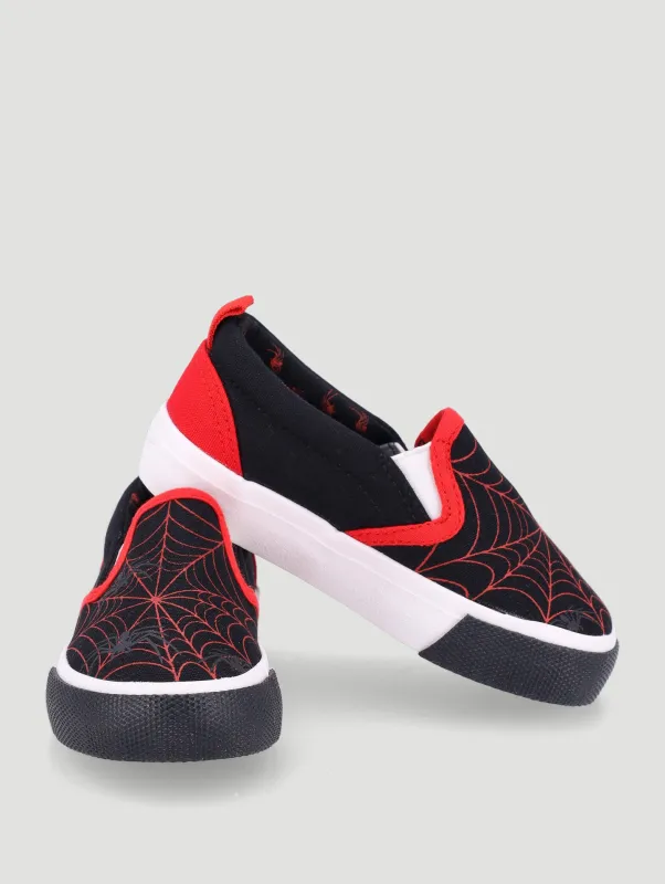 Pre-Boys Spider Web Slipon Sneaker - Black sold by Edgars
