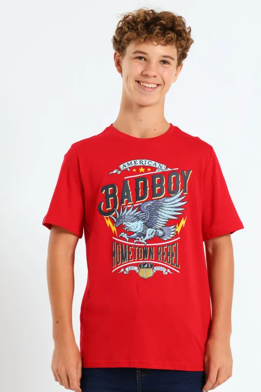 Boys American Eagle Tee - Red sold by Edgars