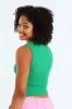Girls Basic Rib Vest - Green sold by Edgars