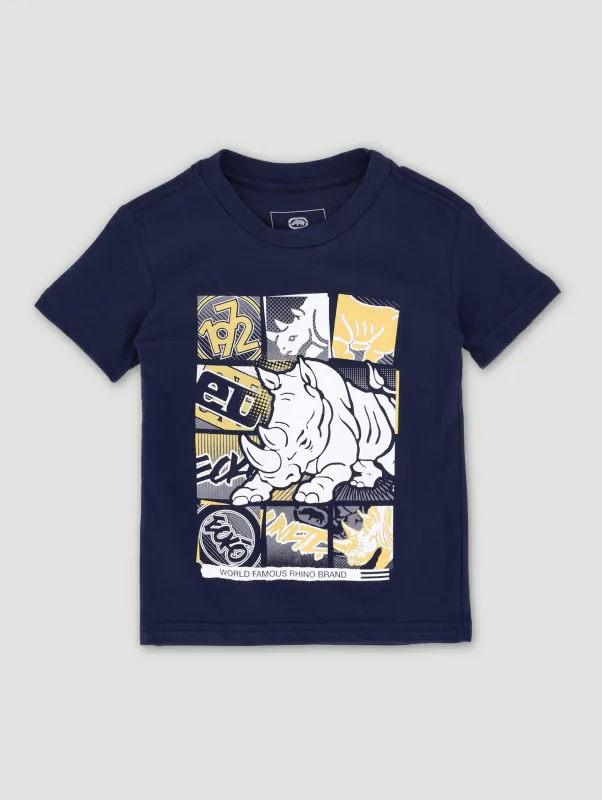 Pre-Boys Rhino Tee - Navy made by Edgars