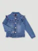 Pre-Girls Frill Denim Jacket - Mid Blue sold by Edgars