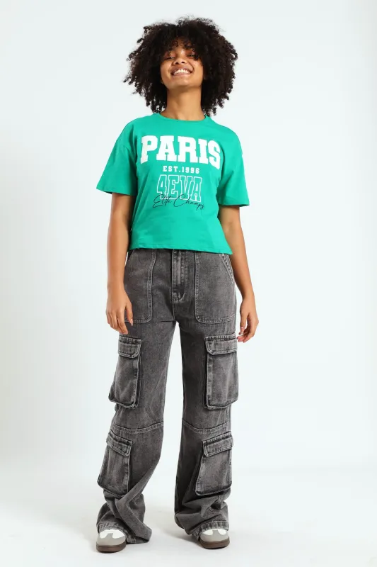 Girls Boxy Paris Tee - Mint sold by Edgars