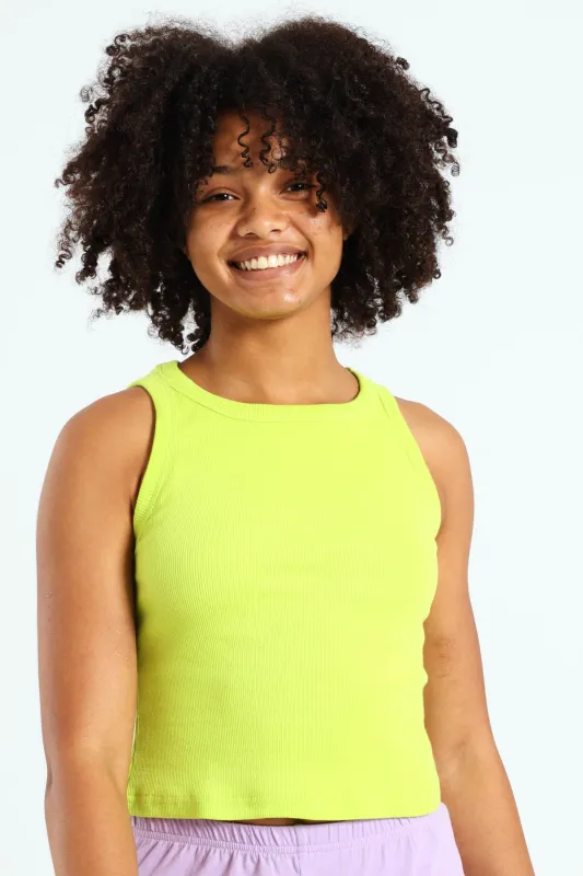 Basic Rib Vest - Lime sold by Edgars 