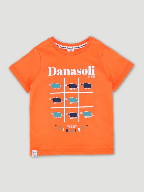 Pre-Boys Tic-Tac-Toe Tee - Orange sold by Edgars
