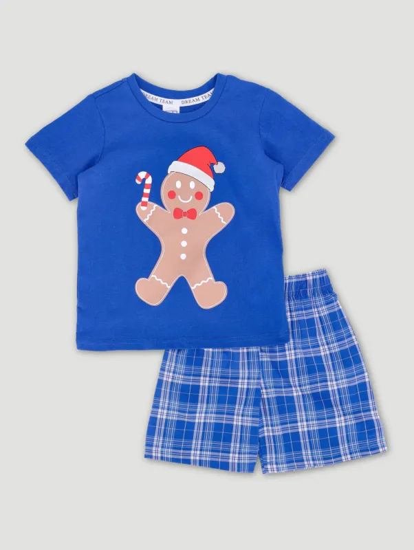 Pre-Boys Christmas Gingerbread Sleep Set - Blue sold by Edgars
