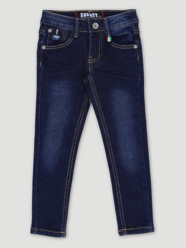 Pre-Boys Romo Skinny Denims - Dark Indigo sold by Edgars
