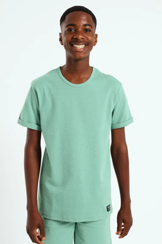 Boys Jacquard Tee - Green sold by Edgars