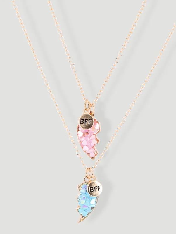 Pre-Girls Heart Best Friends Necklaces - Gold sold by Edgars