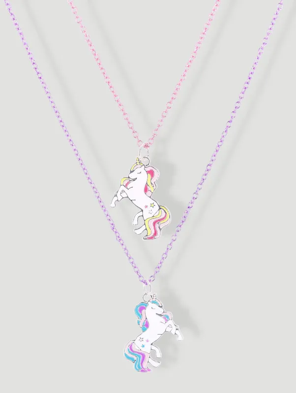 Pre-Girls Unicorn Best Friends Necklaces - Multi sold by Edgars