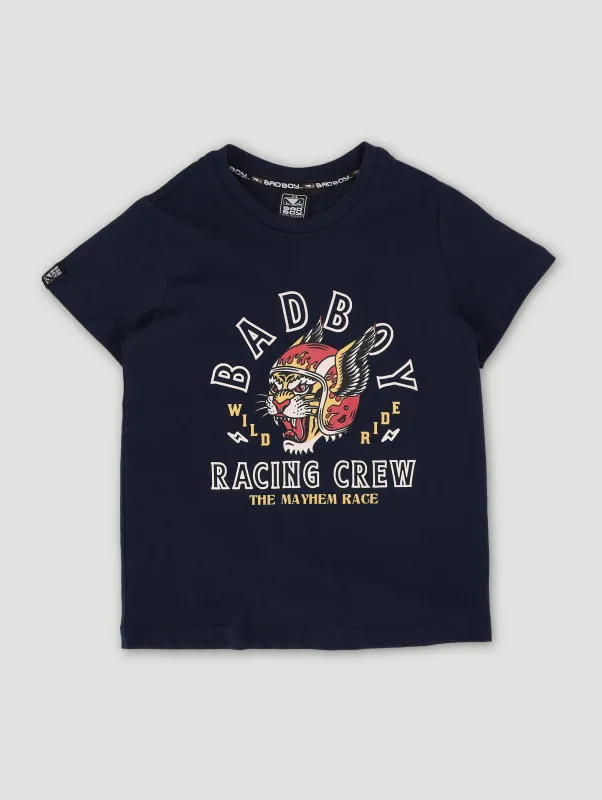 Pre-Boys Racing Crew Top - Navy sold by Edgars