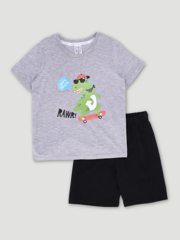 Pre-Boys Dino Skate Sleep Set - Black made by Edgars