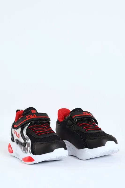Pre-Boys Ranger Lights Sneaker - Black/Red sold by Edgars
