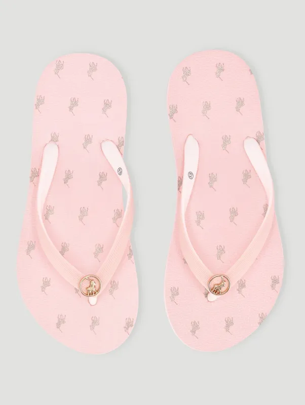 Girls Monogram Flip Flop - Pink sold by Edgars