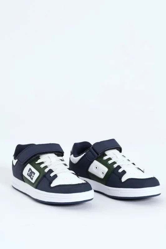 Boys Manteca 4 Lowcut Sneaker - White/Blue sold by Edgars 