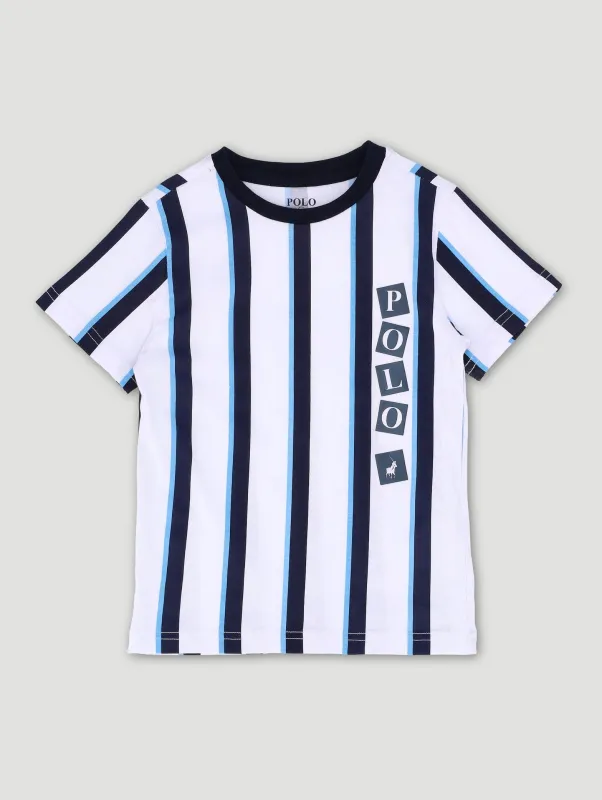 Pre-Boys Liam Stripe Tee - Navy sold by Edgars 