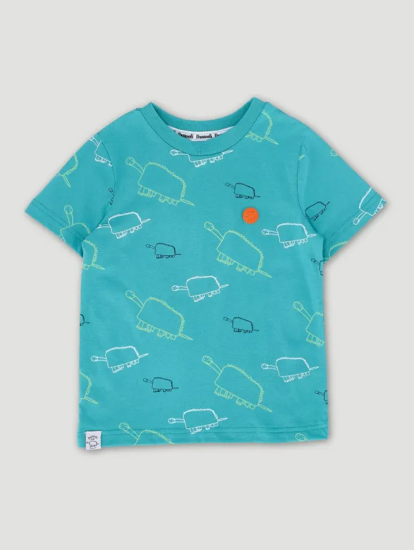 Pre-Boys Short Sleeve Print Tee - Teal sold by Edgars