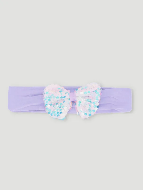 Pre-Girls Bow Sequin Headband - Purple sold by Edgars