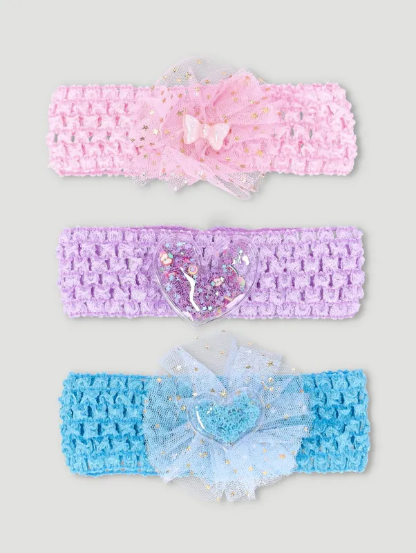 Pre-Girls 3 Pack Mesh Headbands - Multi sold by Edgars