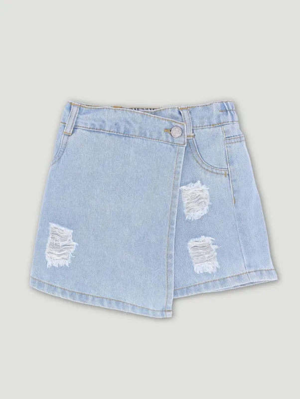 Pre-Girls Denim Skort - Light Blue sold by Edgars