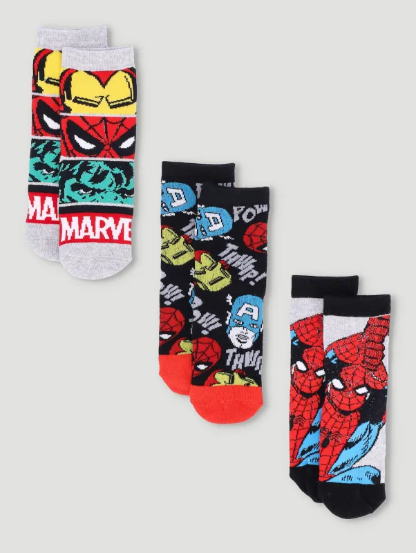 Pre-Boys 3 Pack Marvel Socks - Red sold by Edgars