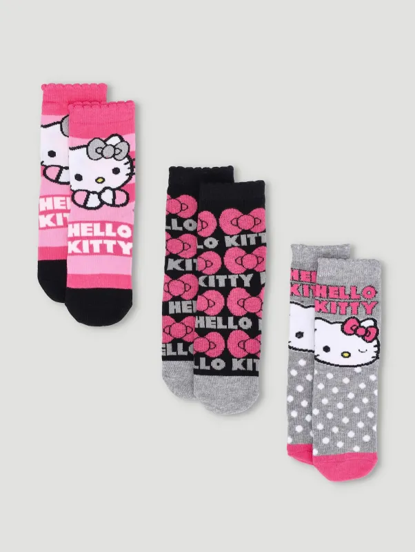 Pre-Girls 3 Pack Hello Kitty Socks - Pink sold by Edgars