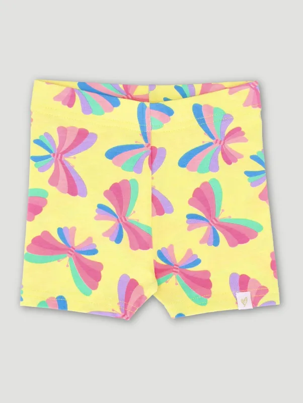 Pre-Girls Butterfly Print Cycle Short  - Yellow sold by Edgars