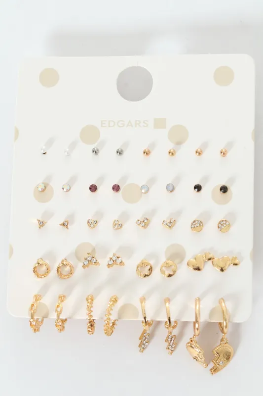 Pre-Girls 20 Pack Earings - Gold sold by Edgars