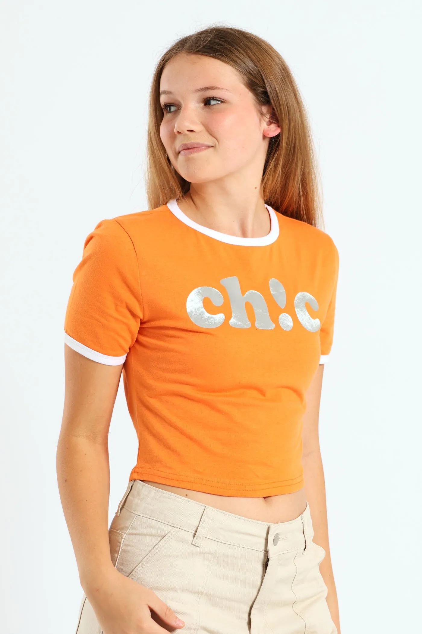 Girls Chic Ringer Tee - Orange sold by Edgars product image thumbnail 2