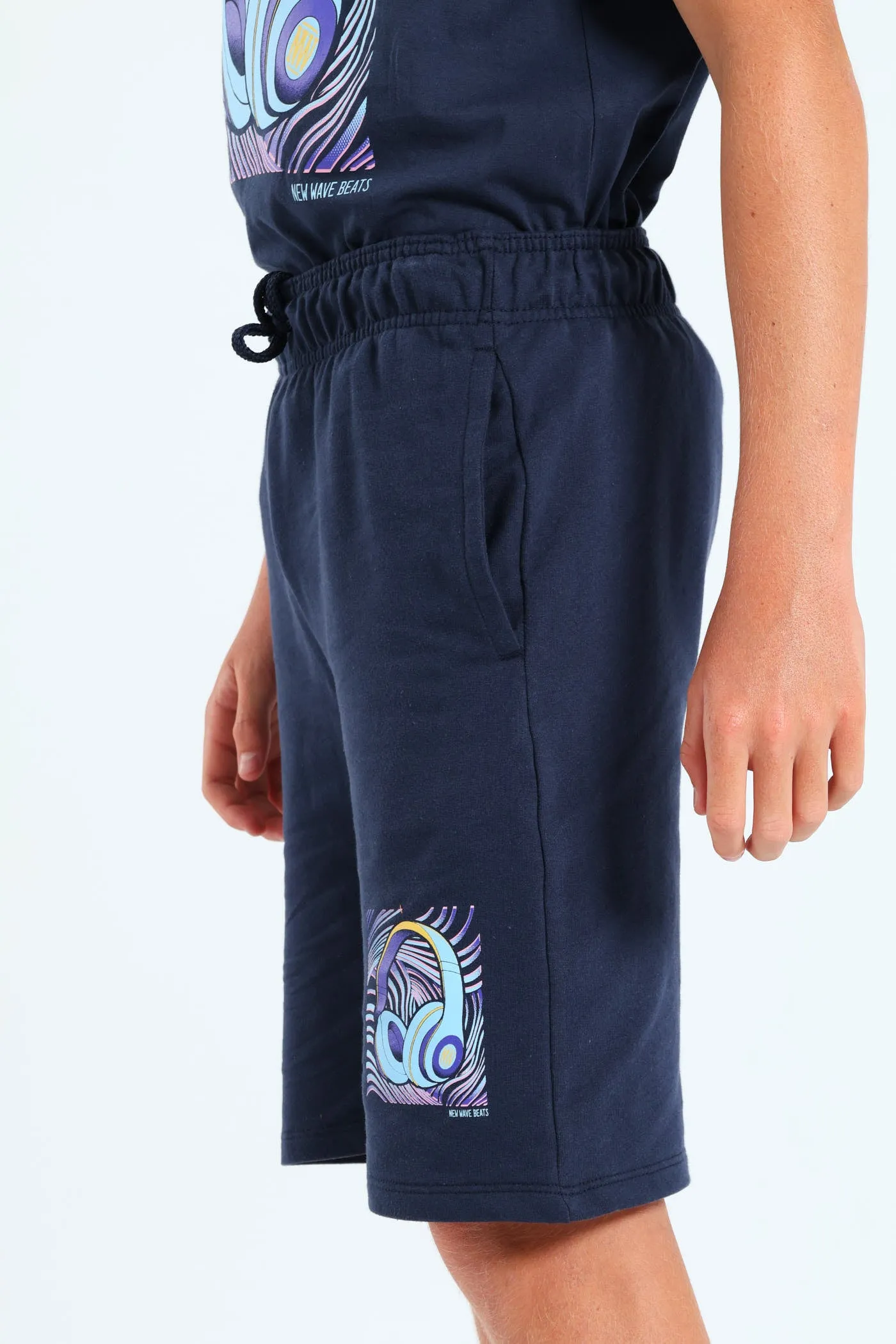 Boys Multi Colour Print Shorts - Navy sold by Edgars product image thumbnail 2