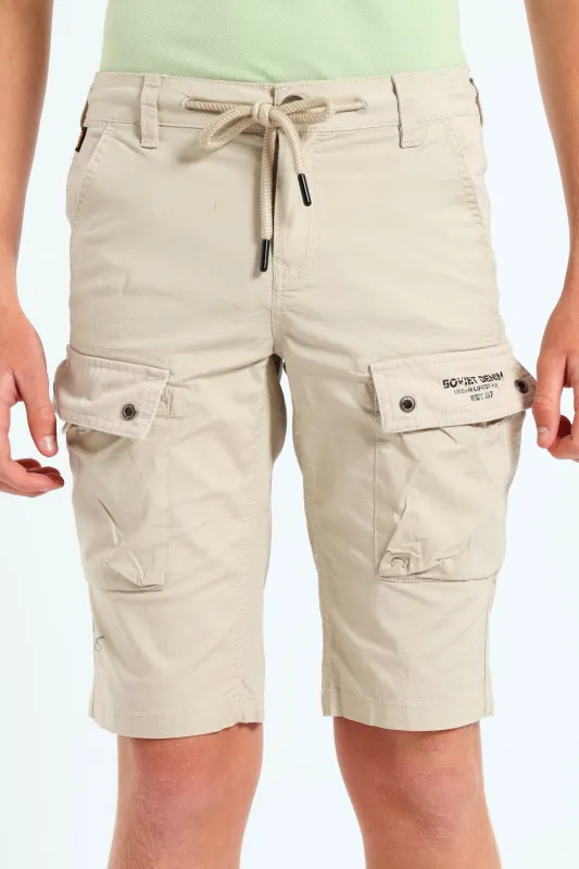 Boys Cargo Shorts - Stone sold by Edgars