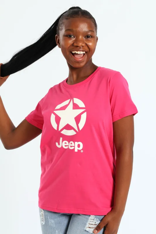 Girls Star Logo Tee - Pink sold by Edgars
