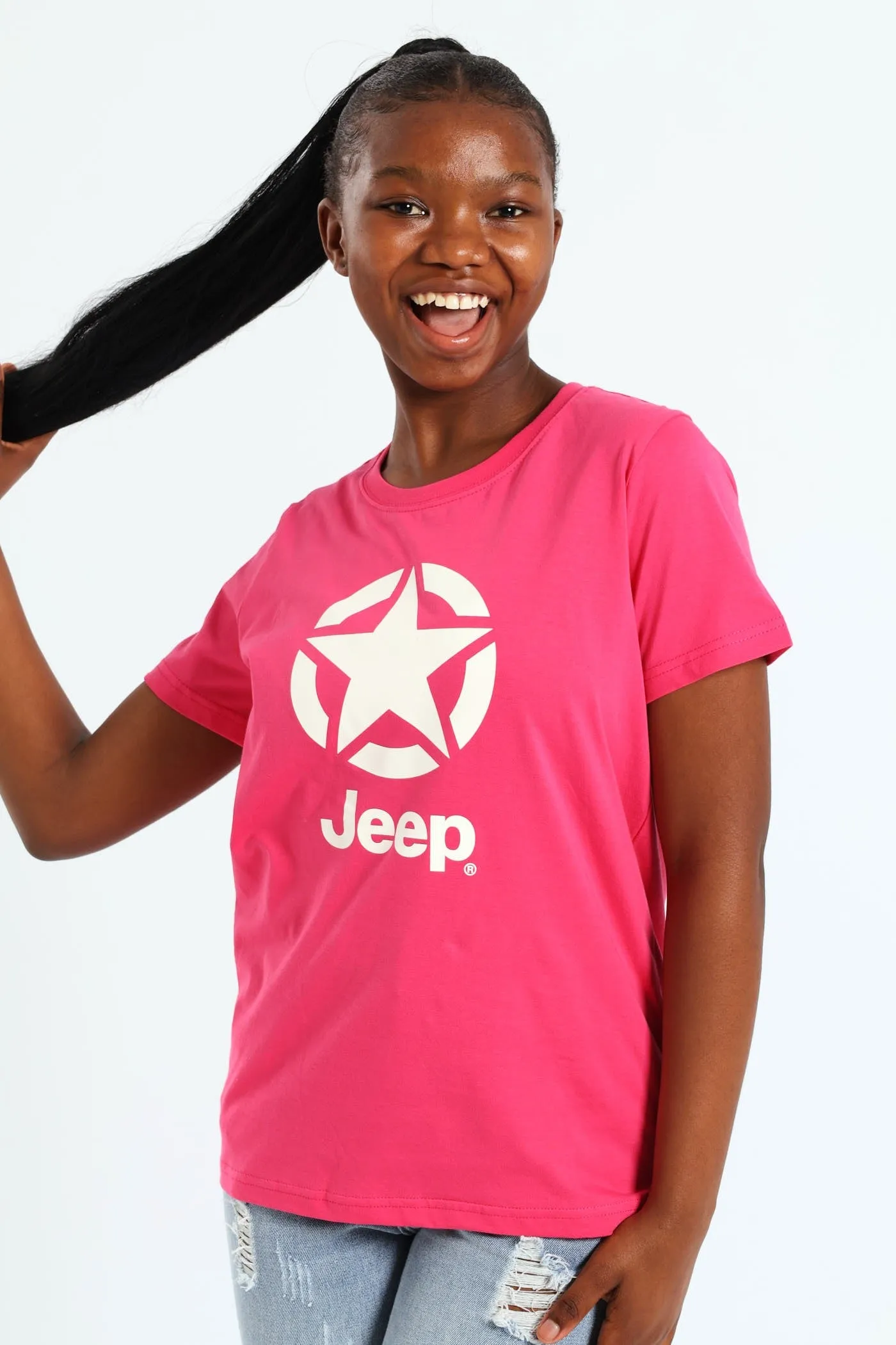 Girls Star Logo Tee - Pink sold by Edgars