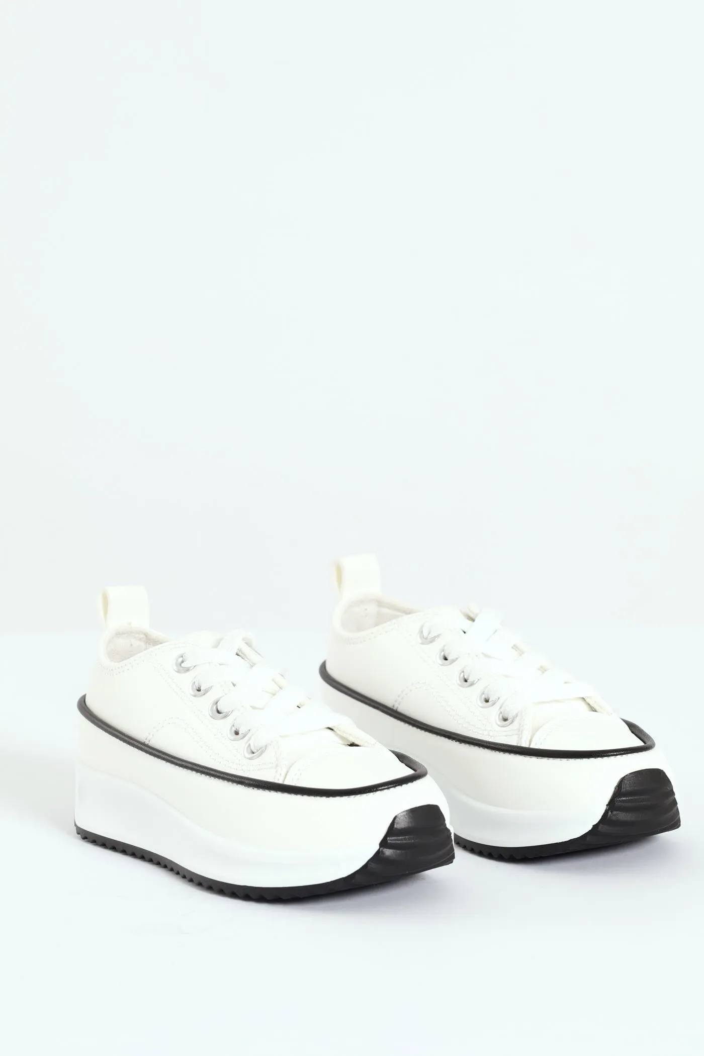 Girls Casey Platform Sneaker - White sold by Edgars