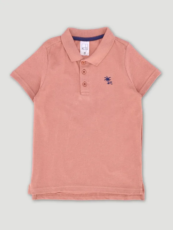 Pre-Boys Embroidered Golfer - Mahogany sold by Edgars